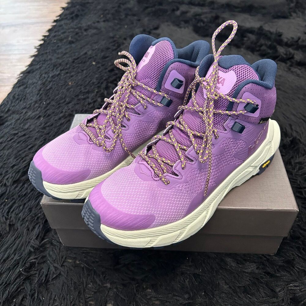 HOKA One One Trail Code GTX purple lace up shoes sneakers women’s 7.5 new - Picture 7 of 8